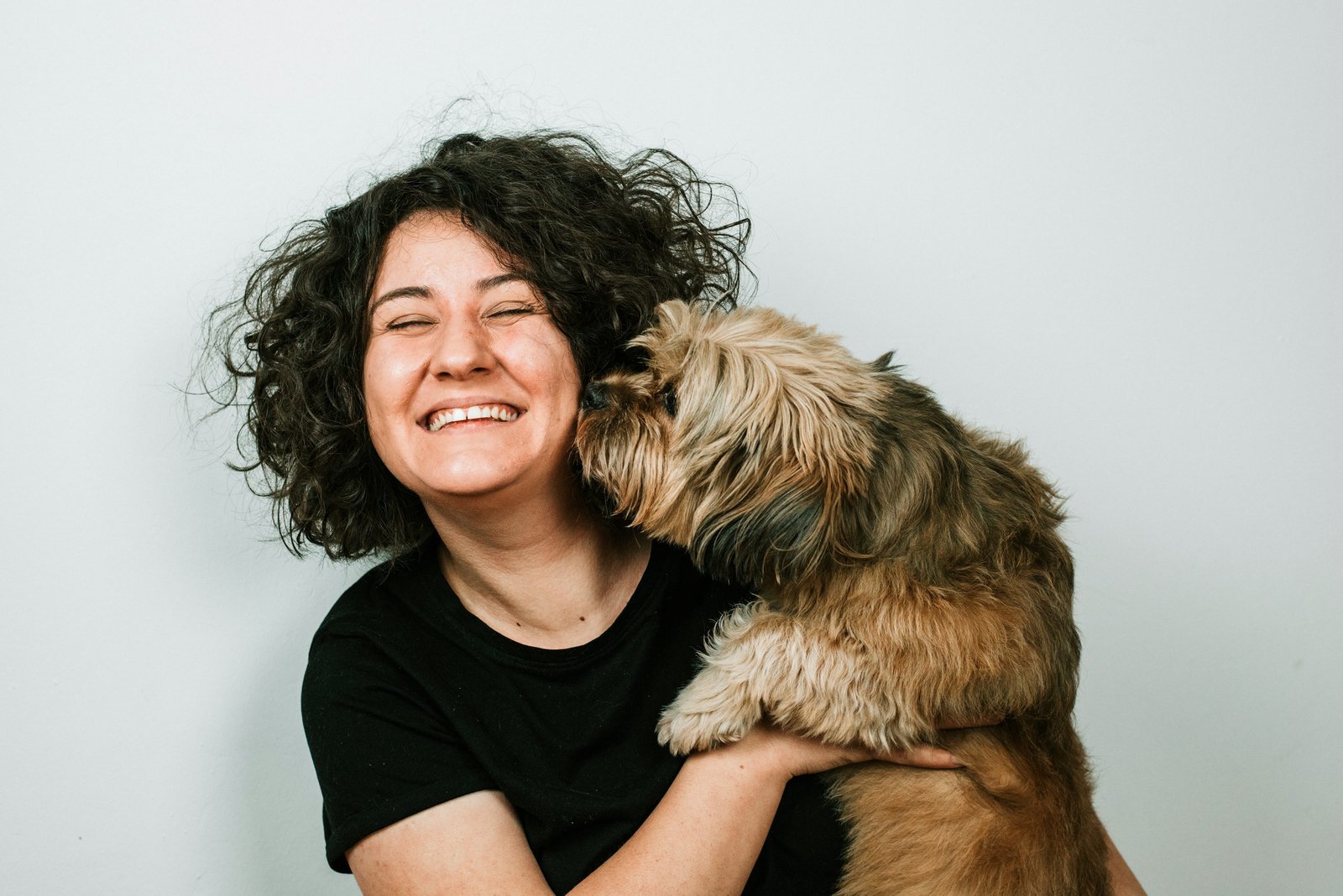 Owner caring for a dog